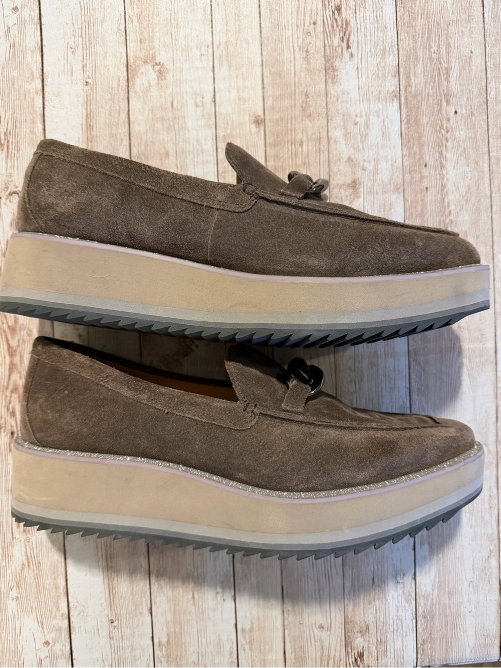 Women’s Suede Chain-Accent Loafers in Dark Brown *Fits Like a 10* - Picture 3 of 6